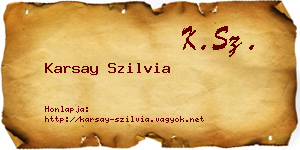 Karsay Szilvia névjegykártya