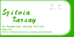 szilvia karsay business card